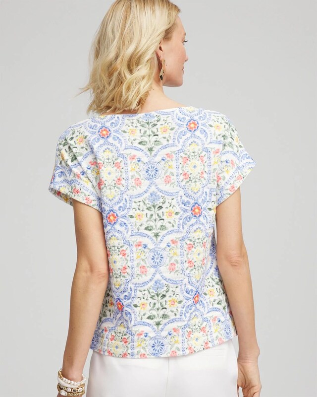 Modern Cap Sleeve Textured Tee - image 3